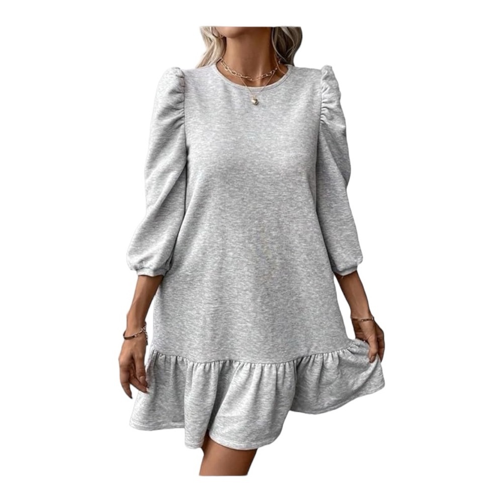Emery Rose Classic Puff Sleeve Ruffle Hem Smock Dress Women’s Sz Small NEW